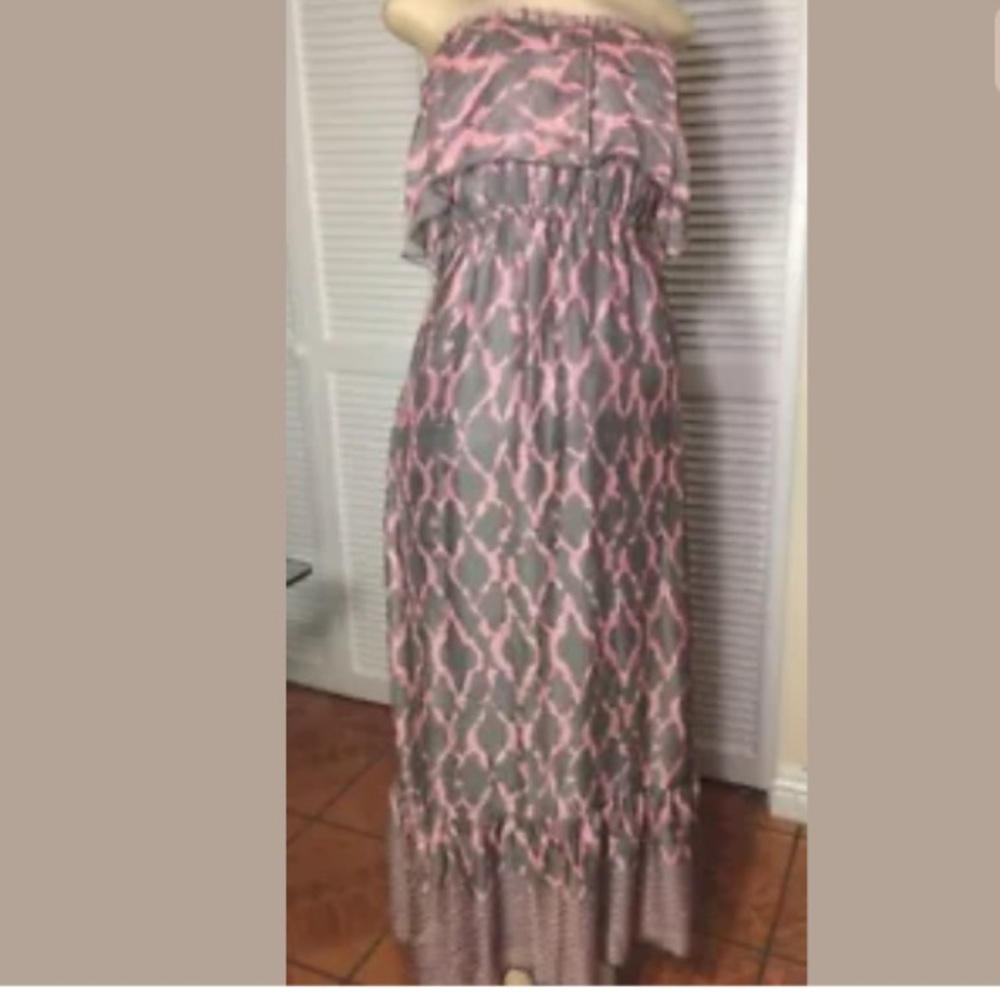 White Owl woman maxi dress size medium pink, gray